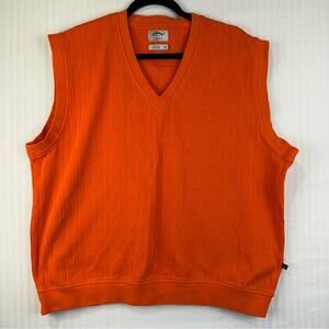 Callaway Orange Sleeveless Sweater Vest Size X-Large Golf Preppy Grandpa Core